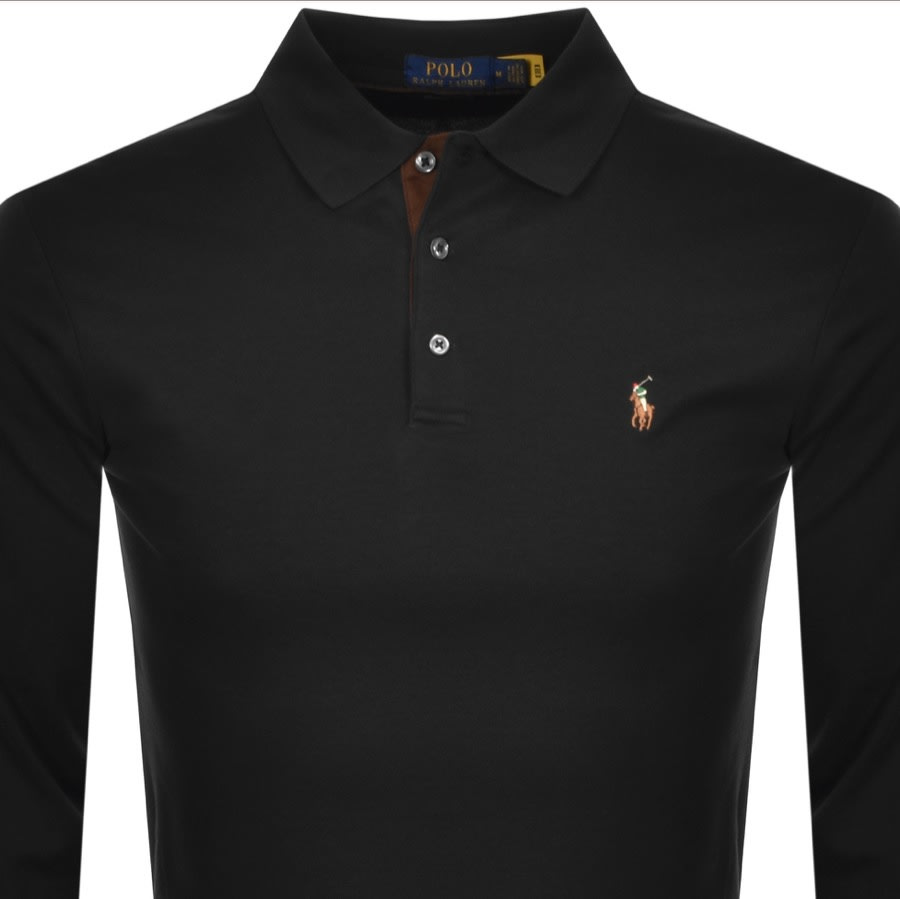 Alternative Image for ProductRalph Lauren Long Sleeved Polo T Shirt Black2
